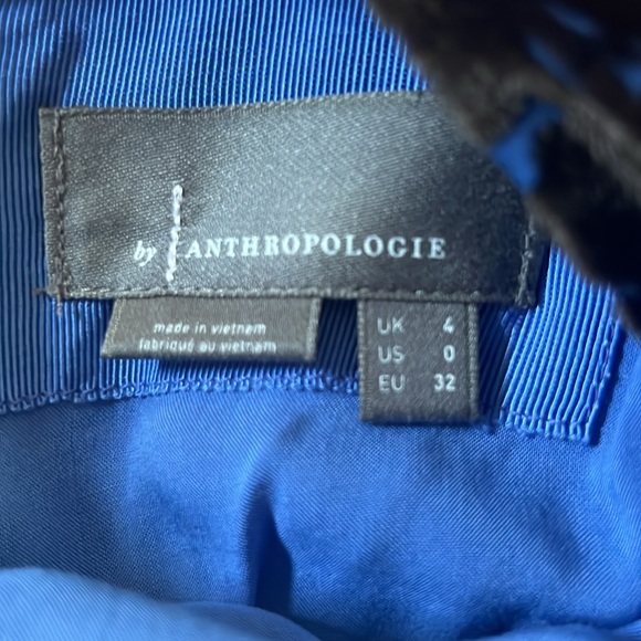 HOLIDAY PARTY Anthropologie blue black velvet mini dress - Picture 4 of 6